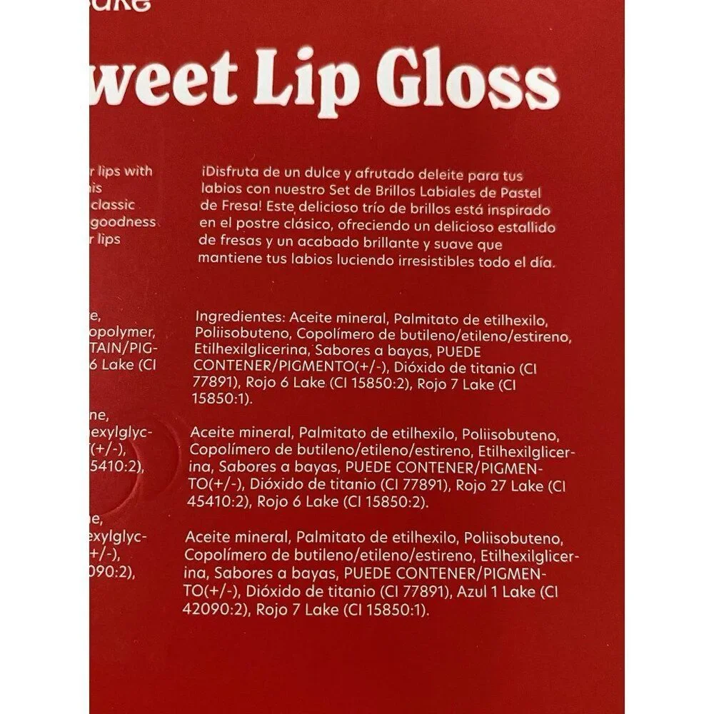 Set Of 3 Celavi STRAWBERRY SHORTCAKE‎ BERRY SWEET Tinted Scented Lip Gloss Trio